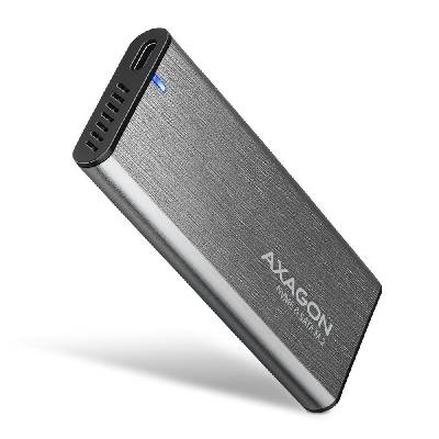 Externí box AXAGON EEM2-SG2, M.2 NVMe & SATA screwless RAW box, gray, SuperSpeed USB-C 10 Gbps (EEM2-SG2)