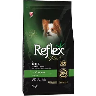 LIDER Reflex Plus Small Breed Chicken Adult Dog - Пълноценна храна за израснали кучета от малки породи с пилешко месо 3 кг, Турция
