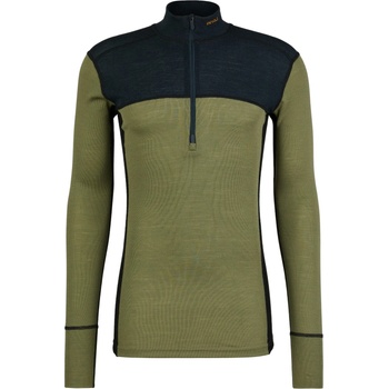 Devold Мъжко мериносово термобельо Devold Lauparen Merino 190 Zip Neck Merino base layer - Ink / Lichen / Black (015-1453-0513)