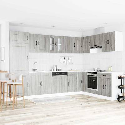 vidaXL Кухненски шкаф с врата Kalmar Сив Сонома 80 x 46 x 81, 5 см (3315007)