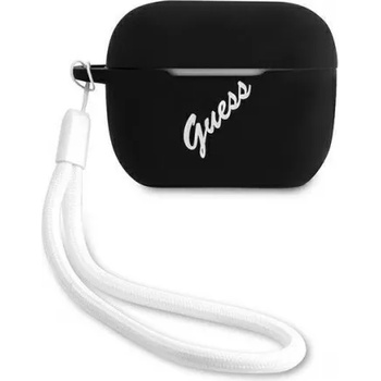 Apple Силиконов калъф кейс Guess GUACAPLSVSBW cover black white Silicone Vintage за Apple AirPods Pro