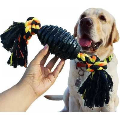 Играчка за куче от въже и гумена топка (10511)