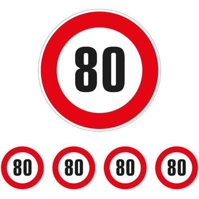 Walteco Značka rýchlosti 80km, 150x150mm, samolepka Množstvo: 5 ks , 20170BP1