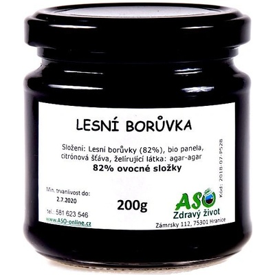 ASO Zdravý život lesní borůvka doslazovaná Bio panelou 200 g
