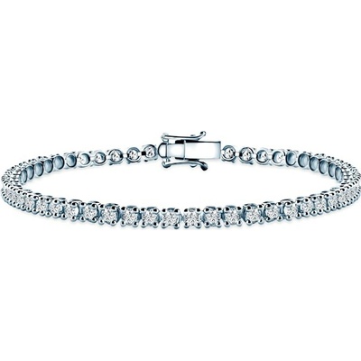 SAVICKI Tenisový náramok biele zlato s bielymi zafírmi 2.700 ct 3,2 mm 18 cm - SAV-B-TENIS-18CM-32SZ-22K-585-BSZ-B