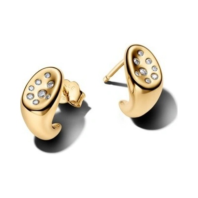 PANDORA Peckové pozlácené náušnice Essence organicky tvarované 264661C01