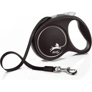 flexi Автоматичен повод Flexi New Classic M 5 м черен лента (DLZFLXSMY0026)