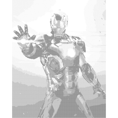 ZUTY Bodkovanie - IRON MAN V BOJI Rámovanie: vypnuté plátno na rám, Rozmer: 40x50 cm