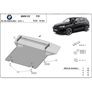 Scut Motor - Румъния Метална кора под двигател bmw x3 (f25) от 2010 (75606)