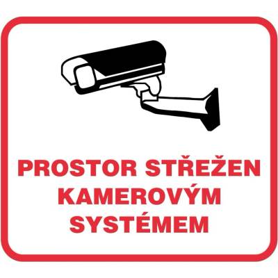 Walteco Prostor střežen kamerovým systémem 90x90mm, samolepka Množství: 10 ks , 20319BP2