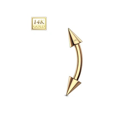Šperky4U Zlatý piercing do obočí ZL01139-1208-YG