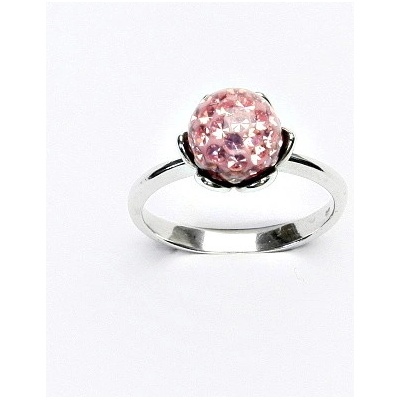 Čištín stříbrný kulička s krystaly Light rose T 1351