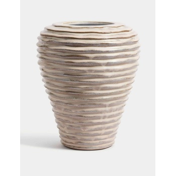 Marks & Spencer Средно голяма керамична ваза с линейно ребрене Marks & Spencer сметанова Marks & Spencer | Bezhov | Home | ЕДИН РАЗМЕР