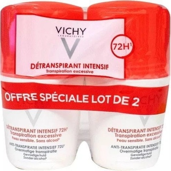 Vichy Súprava guľôčkových antiperspirantov proti nadmernému poteniu (Détranspirant Intensif 72h) 2 x 50 ml