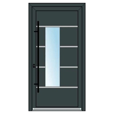 OknaDvereNaMiru.cz Vchodové dveře INOX 1473 antracit 100 x 200 cm