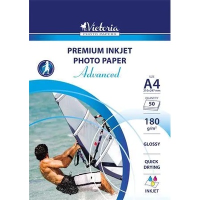 Victoria Фотохартия, мастиленоструйна, A4, 180 g, гланцова, VICTORIA PAPER "Advanced" IJP180G-A4-50SHEETS (IJP180G-A4-50SHEETS)