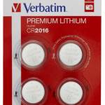 Verbatim LITHIUM BATTERY CR2016 3V 4 PACK (49531) - gtcomputers