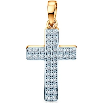 Savicki Prívesok krížik dvojfarebné zlato diamanty SAVP83182 Y