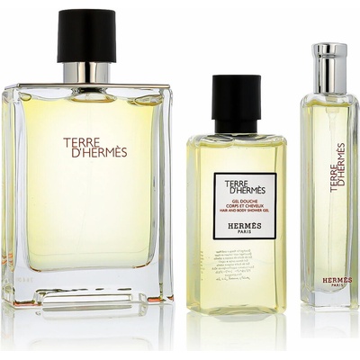 Hermès Terre D'Hermès EDT 100 ml + EDT 15 ml + sprchový gelna tělo i vlasy 40 ml varianta Travel Essentials