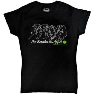 The Beatles On Apple (Back Print) Black M Дамски Риза (BEATTEE20LB02)