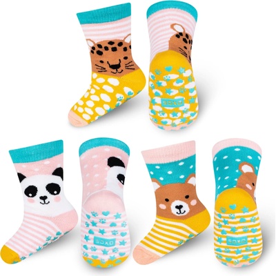 Soxo Sada 3x detské ponožky zvieratká panda medveď