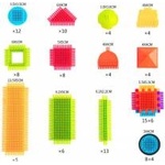 LEAN Toys Set of Blocks in a Box of 200 Multicolored Elements