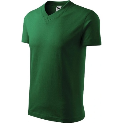 Malfini V neck Tričko unisex lahvově zelená