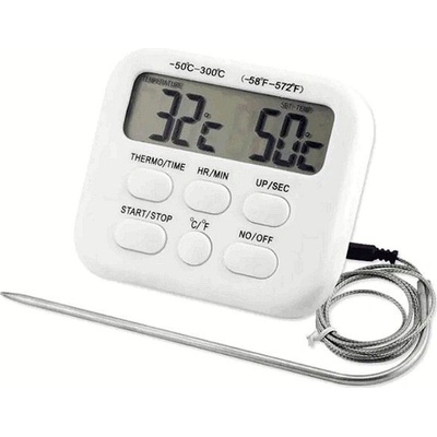 Digitální teploměr -50 - 300°C s časovačem a externí sondou - žáruodolným čidlem