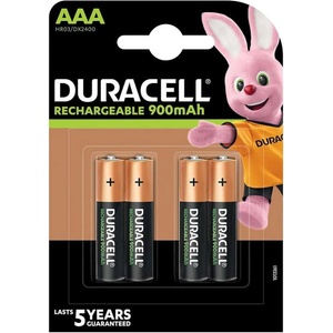 Duracell Акумулаторна батерия Duracell DX2400, AAA, R03, 1.2V, 900mAh, Ni-MH, 4бр (DURACELL-DX2400)