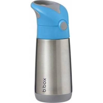 B.box termoska lahev na pití pro děti se slámkou 350 ml Blue Slate