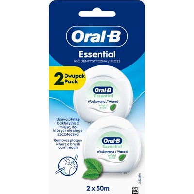 Oral-B Voskovaná zubní nit pro úzké prostory Essential Máta 50 m