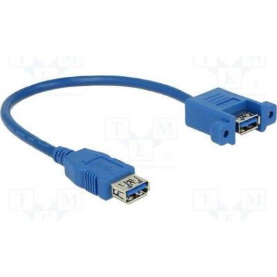Delock 85111 USB A zásuvka z obou stran 0,25m modrý