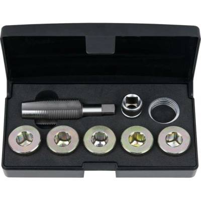 KS Tools 150.4945 Sada na opravu závitu vypúšťacej skrutky oleja, 12 ks M22 x 1,5