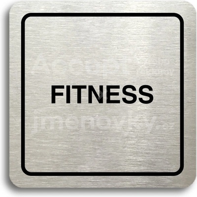 ACCEPT Piktogram fitness - stříbrná tabulka - černý tisk
