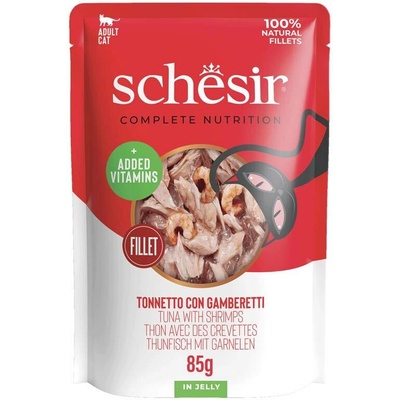 Schesir Cat C&B Wet Adult Tuniak a krevety v želé 85 g