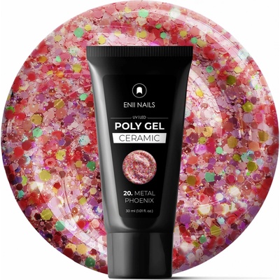 Enii Nails Glitter Poly gel Ceramic 20 Metal Phoenix 30 ml