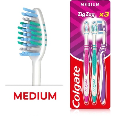 Colgate Комплект четки за зъби Colgate Zig Zag Medium 3БРОЯ (89765454678999)