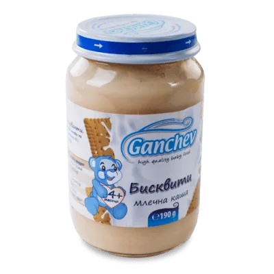 Ганчев пюре Млечна каша с бисквити