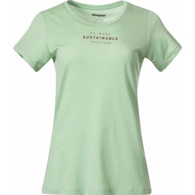 Bergans Graphic Wool Tee Women Light Jade Green/Chianti Red S Тениска (6879-25441-S)