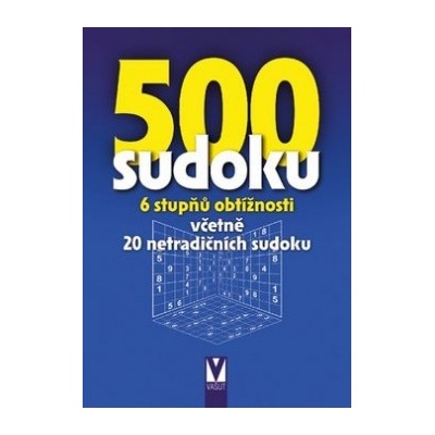 500 sudoku - 6 stupňů obtížnosti včetně 20 netradičních sudoku modré