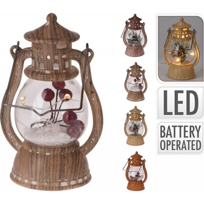 lucerna LED 7,5*5,8*12,5cm PH imitace dřeva 386570