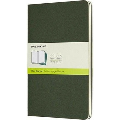 Moleskine Sešity Cahier A5 čistý 3 ks tmavě zelené