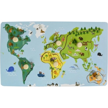 Adam Toys edukační vkládačka s úchyty Mapa Světa