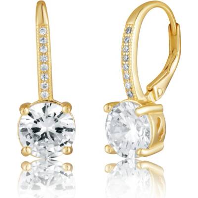 JVD Pozlátené strieborné náušnice so zirkónmi SVLE1118SH2GO08