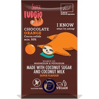 Super Fudgio Čokoláda s kokosovým mliekom a pomarančom BIO 80 g
