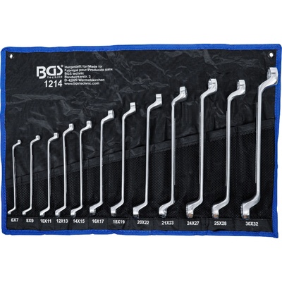 BGS technic Sada oboustranných očkových klíčů zalomené 6 x 7 - 30 x 32 mm 12dílná BGS 1214