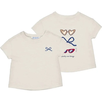 MAYORAL Тениска къс ръкав графика на гърба в мръснобяло за бебе момиче Mayoral