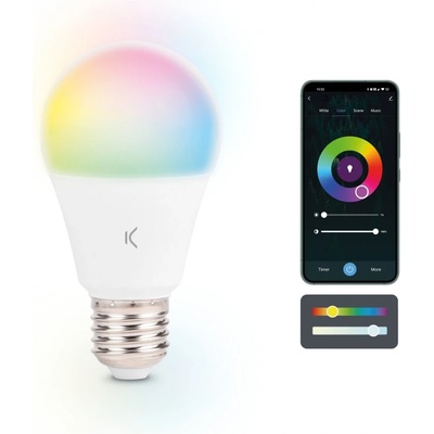 Ksix chytrá žárovka SmartLED, 9W, 806lm, A60, E27, RGB + CCT
