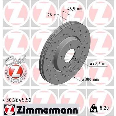 Brzdový kotúč ZIMMERMANN 430.2645.52