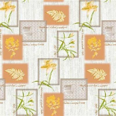 Impol Trade Ubrus PVC 3581337 návinžluté květy s listy 20 mx140 cm